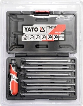ОТВЕРТКА YATO ОТВЕРТКА СО СМЕННЫМИ НАКОНЕЧНИКАМИ ПЛОСКИЙ КРЕСТОВЫЙ TORX HEX IMBUS 22e