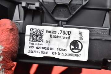 фото thumb №8, Спідометр  прилади eu 6v0920700d skoda fabia 3 iii 1.0 mpi 60 km 18-21