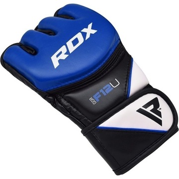 RDX Rękawice do MMA grapplingowe GGRF-12 Niebieskie M