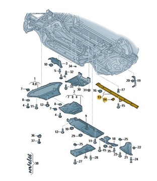 фото thumb №3, Захист підлоги порога нижня пластик audi q7 ліва