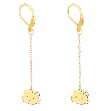 Серьги Hello Kitty Cat, милые, нежное золото