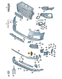 фото thumb №1, Рамка передней решётки правая audi rs3 8v aso