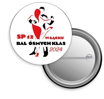 BUTTON personalizowany BAL ÓSMOKLASISTY PRZYPINKA 2024