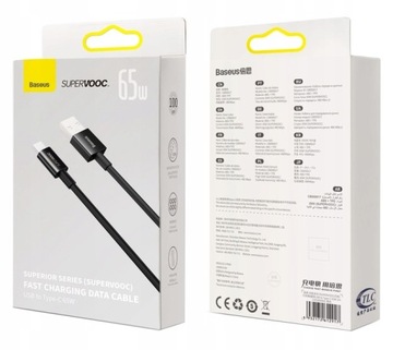 Baseus Fast Cable USB Cable C USB A 65W 1 м