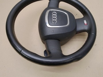 фото thumb №9, Руль + подушка безопасности кожаный лепестки s-line sline audi a3 8p годы 03-08