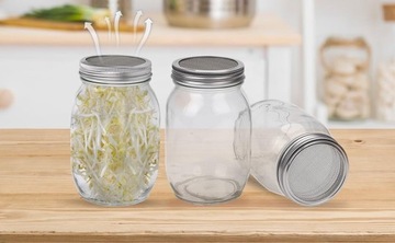 KIEŁKOWNICA SŁOIKOWA DO UPRAWY LUCERNY/FASOLI SZPARAGOWEJ 1000 ML 2 PCS