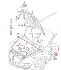 фото thumb №9, Audi a6 c6 держатель ручка открывания капота lhd 4f1823633b оригинальная запчасть