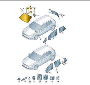 фото thumb №1, Скло передня лобове скло прозорий vw golf oe: 5g0845011bcnvb