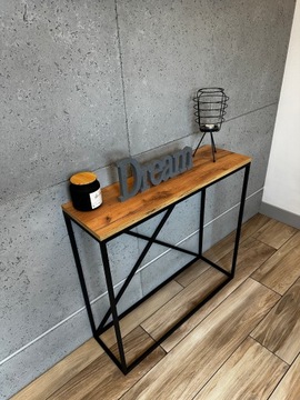 консоль, туалетный столик INDUSTRIAL LOFT 80X25x75 CRAFT ДУБ ЗОЛОТОЙ