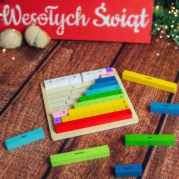 DREWNIANA UKŁADANKA TABLICA MATEMATYCZNA KLOCKI EDUKACYJNE TOOKY TOY