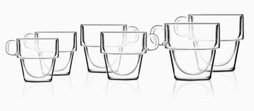 3x2 ZESTAW SZKLANKI TERMICZNE SENSO ESPRESSO LATTE KAWY FILIŻANKI PODWÓJNE