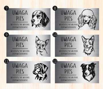 Tabliczka 20x10 cm UWAGA PIES Doberman LAMINAT Z GRAWEREM