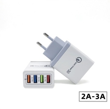 БЫСТРОЕ СЕТЕВОЕ ЗАРЯДНОЕ УСТРОЙСТВО USB QuickCharg 3.0 4xUSB