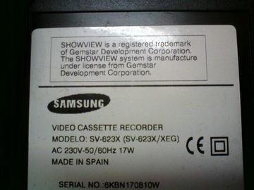 Samsung SV-623X VHS Видео Польский меню Magnetovid Hi-Fi Stereo VCR + Пилот
