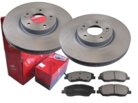 фото thumb №1, Тормозные диски тормозные колодки trw перед hyundai santa fe ii 321mm