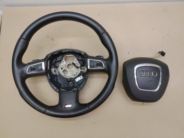 фото thumb №12, Руль + подушка безопасности мультифункция кожа лепестки s-line audi a6 c6