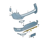 фото thumb №1, Заслінка заднього бампера зад vw t-roc oe: 2ga807725a2uc