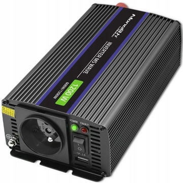 Qoltec Monolith 1200 MS Волновой преобразователь 12 В/230 В 600/1200 Вт USB