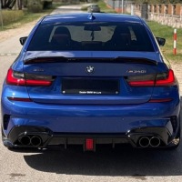фото thumb №16, Дифузор bmw g20 g21 чорний блиск накладка бампера набір накладка m340i