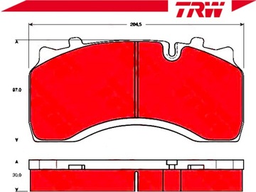 фото thumb №3, Trw гальмівні колодки гальмівні daf перед зад lf 55 01- trw