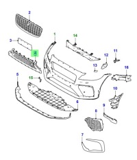 Nowa оригинальная решётка бампера перед jaguar f-pace 5.0v8 svr my21 t4a44344 Киев, фото thumb