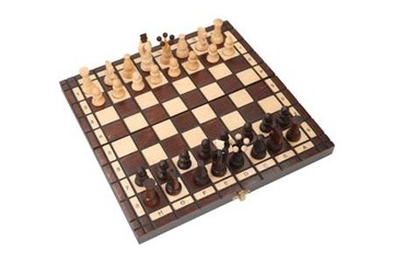 КОРОЛЕВСКИЕ ДЕРЕВЯННЫЕ ШАХМАТЫ, традиционные + вставка для фигур, 31x31см, ОБЖЖЁННЫЕ