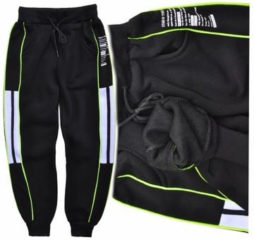 GROS Spodnie dresowe czarne joggery Dresy lekko ocieplane r 110/116