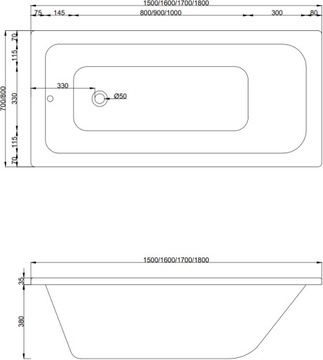 Mexen Vega Wanna 170 x 70 Акриловый экран корпуса