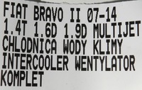 фото thumb №9, Комплект радиатор интеркулер вентилятор 1.4t 1.6d 1.9d fiat bravo ii 07-14