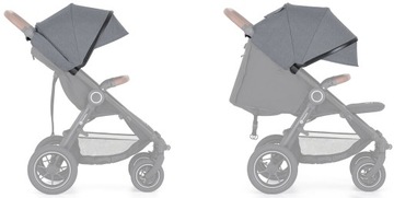 WÓZEK SPACEROWY PetiteMars Street 2 AIR STELAŻ KLAMRA OAK ULTIMATE GREY