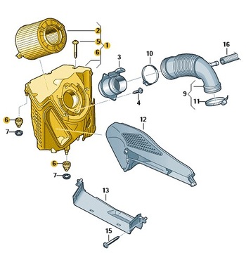 фото thumb №15, Корпус вкладка фильтр воздуха 8w0133837ab audi a4 s4 a5 s5 оригинал aso оригинальный номер