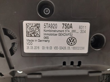 фото thumb №7, Vw touran панель 5ta920750a спідометр  манометр