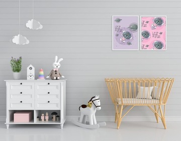 Набор постеров Детские картинки А4 Astro Teddy Bear Space