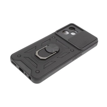 Чехол-кольцо для Realme C35/Narzo 50A Prime Black + СТЕКЛЯННЫЙ чехол