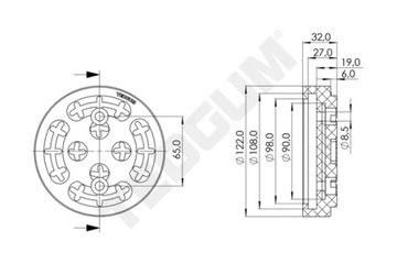 00848899/TED ДВУХСТОННАЯ ПОДЪЕМНАЯ ШАЙБА 108MM
