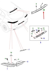 фото thumb №1, Jaguar i-pace x590 rear third brake стоп light t4k3986 original