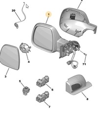 фото thumb №8, Дзеркало праве зовнішнє peugeot berlingo partner 155303120 оригінальний номер 98169897xt