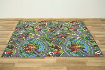 DYWAN DLA DZIECKA MIASTO DROGA ULICZKI ULICE PLAC BUDOWY O-RALLY 150x200 cm