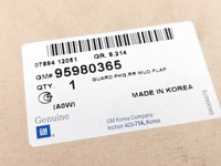 фото thumb №10, Брызговики задняя kpl левый + правый chevrolet orlando оригинальный номер 95980365