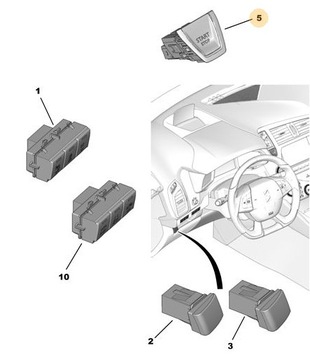 фото thumb №6, Кнопка вимикач старт сплав citroen ds5 98008409zd оригінал