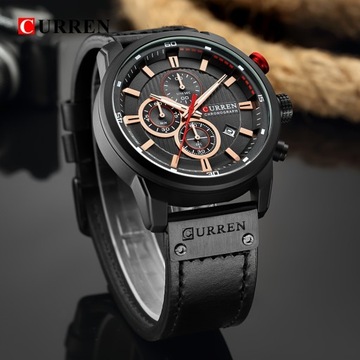 Мужские спортивные часы CURREN, многофункциональные, водонепроницаемые