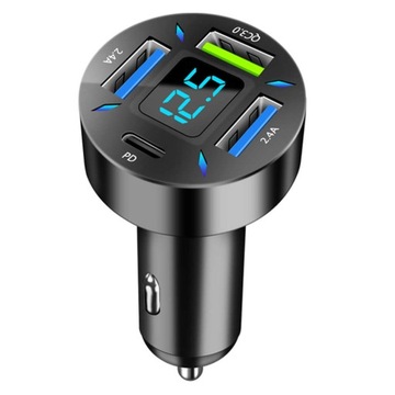 ŁADOWARKA SAMOCHODOWA DO AUTA 3x USB QC USB-C 66W MOCNA SZYBKIE ŁADOWANIE
