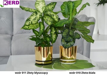 12 GOLD SHINY глянцевый цветочный горшок с подставкой GLAMOUR COVER home