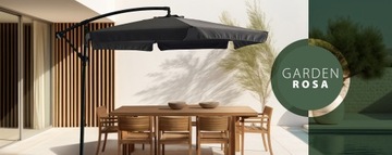 PARASOL OGRODOWY Z WYSIĘGNIKIEM DUŻY SKŁADANY Z FALBANKĄ 300 CM GRATIS