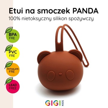 Силиконовый чехол для соски, мишка, упаковка, кулон, коричневый, Панда, 0м+