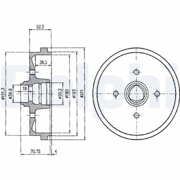 фото thumb №2, Барабан тормозной delphi bf96