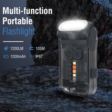 Маленький мощный фонарик EDC, яркий 1200 лм, аккумулятор USB C IP67 28