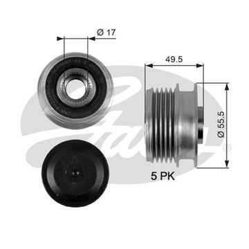 фото thumb №2, Зчеплення генератора gates oap7079