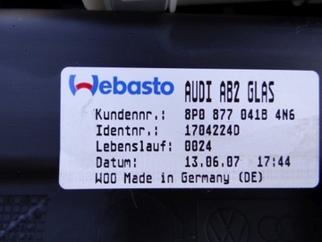 фото thumb №5, Люк комплектний 8p0877041b audi s3 3d 05-08 - чорний