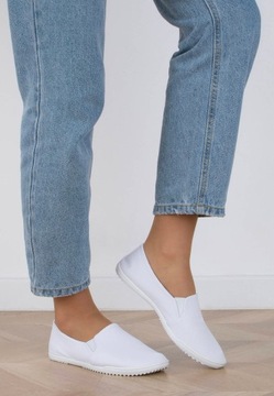 4787 BIAŁE TENISÓWKI WSUWANE LYCRA SLIP ON 41